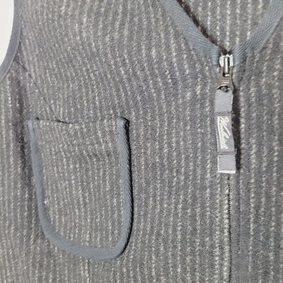Woolrich Full Zip Heirloom Wool Blend Pinstripe Vest Size Large - Picture 6 of 7